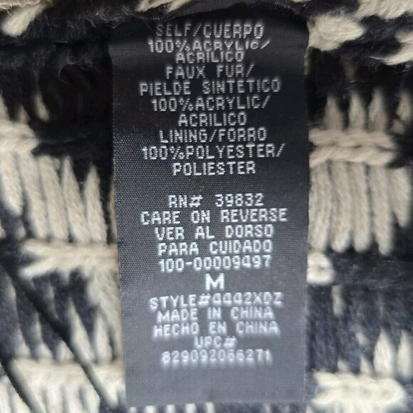 XOXO Vest Faux Fur Front Brown Leopard Sweater Knit Back Women's Medium Boho 70s - Picture 7 of 10